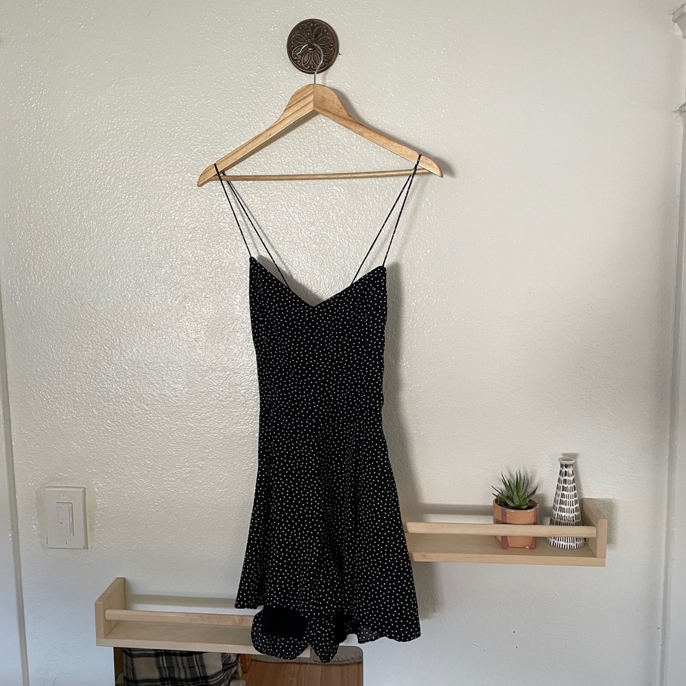 Abercrombie &‎ Fitch Polka Dot Mini Dress Black White Strappy Back Size S